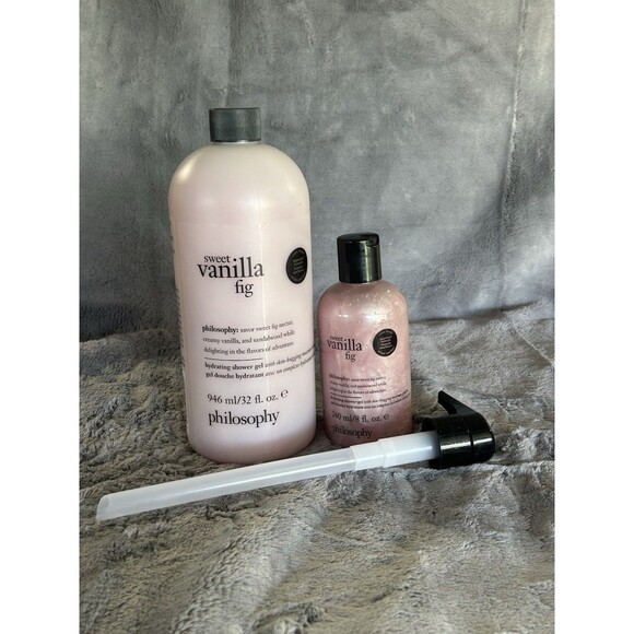 Philosophy Hydrating Body Wash Vanilla Fig 32 Oz With Pump And 8 Oz